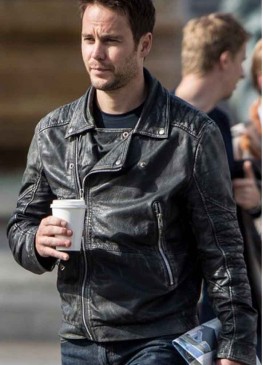 AMERICAN ASSASSIN (GHOST) TAYLOR KITSCH BLACK LEATHER JACKET
